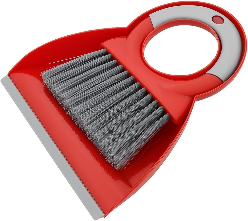 Mini Dustpan and Brush Set, Compact Handheld Broom for Desk, Table, Keyboard, Car and Office Cleaning, Easy-Storage ABS Design - image 1