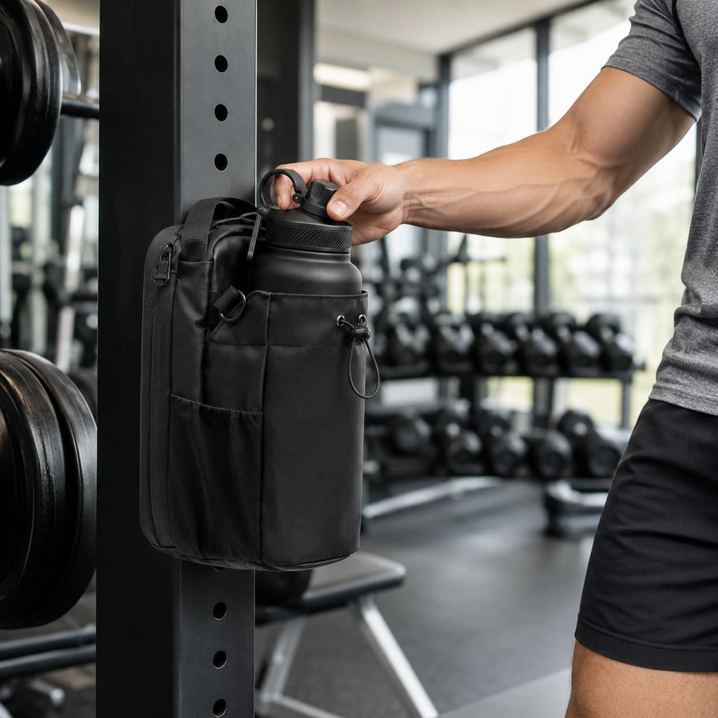 Magnetic Water Bottle Bag for Gym, Heavy-Duty Bottle Holder with Shoulder Strap, Phone and Keys Pockets, Magnetic Gym Bag for Men and Women, BB-607 - image 6