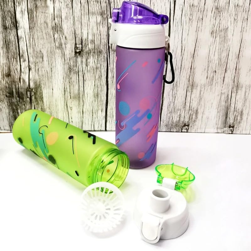 Water Bottle 650ml - BPA Free Sports Bottle with Airtight Leakproof Cap, Reusable Motivational Drink Bottle for Gym, School, Office, Travel, Students, Picnic, and Home Use (Pink) - image 3
