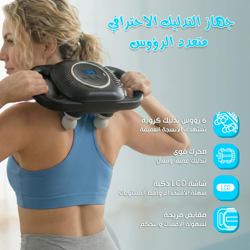 Massage Gun, Deep Tissue Handheld Body Massager, Percussion Massage Device with 6 Heads, Low Noise Multi-Head Massager for Back, Neck, Shoulders and Full Body, TY-M8A/B - image 2