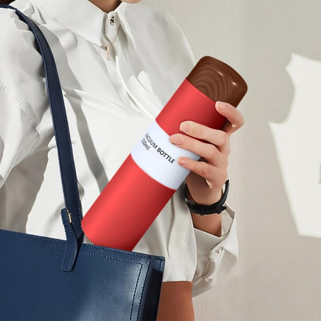 Water Bottle 250 ml, Vacuum Insulated Stainless Steel Mini Flask with Leakproof Lid, Slim Pocket Travel Mug for Coffee, Tea, Office and Outdoor Use (Dark Red) - image 7