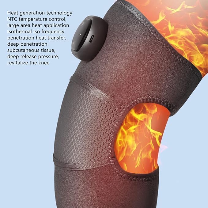 Knee Massager Heated Brace with 3 Vibration Modes and 5 Heat Levels Adjustable Strap Rechargeable Portable for Knee Shoulder Leg Daily Relaxation Home - image 4