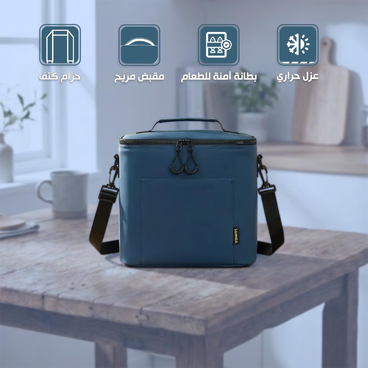 Insulated Lunch Bag 9L, Thermal Cooler Tote with Water-Resistant Exterior and Leak-Resistant Lining for Work, School, Office, Picnic and Travel, BB-538, (Blue) - image 2