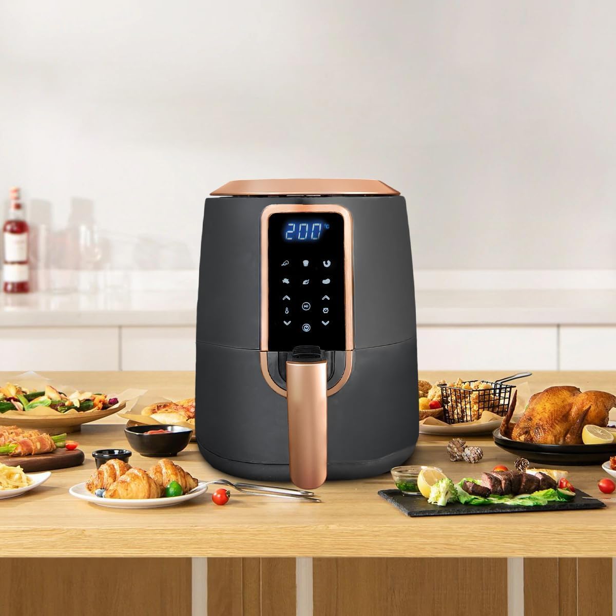 Air Fryer 6L, 1600W Digital Air Fryer with 6 Cooking Programs, Non-Stick Basket and Digital Control Panel for Frying, Roasting and Baking, ST.6/29G - image 7