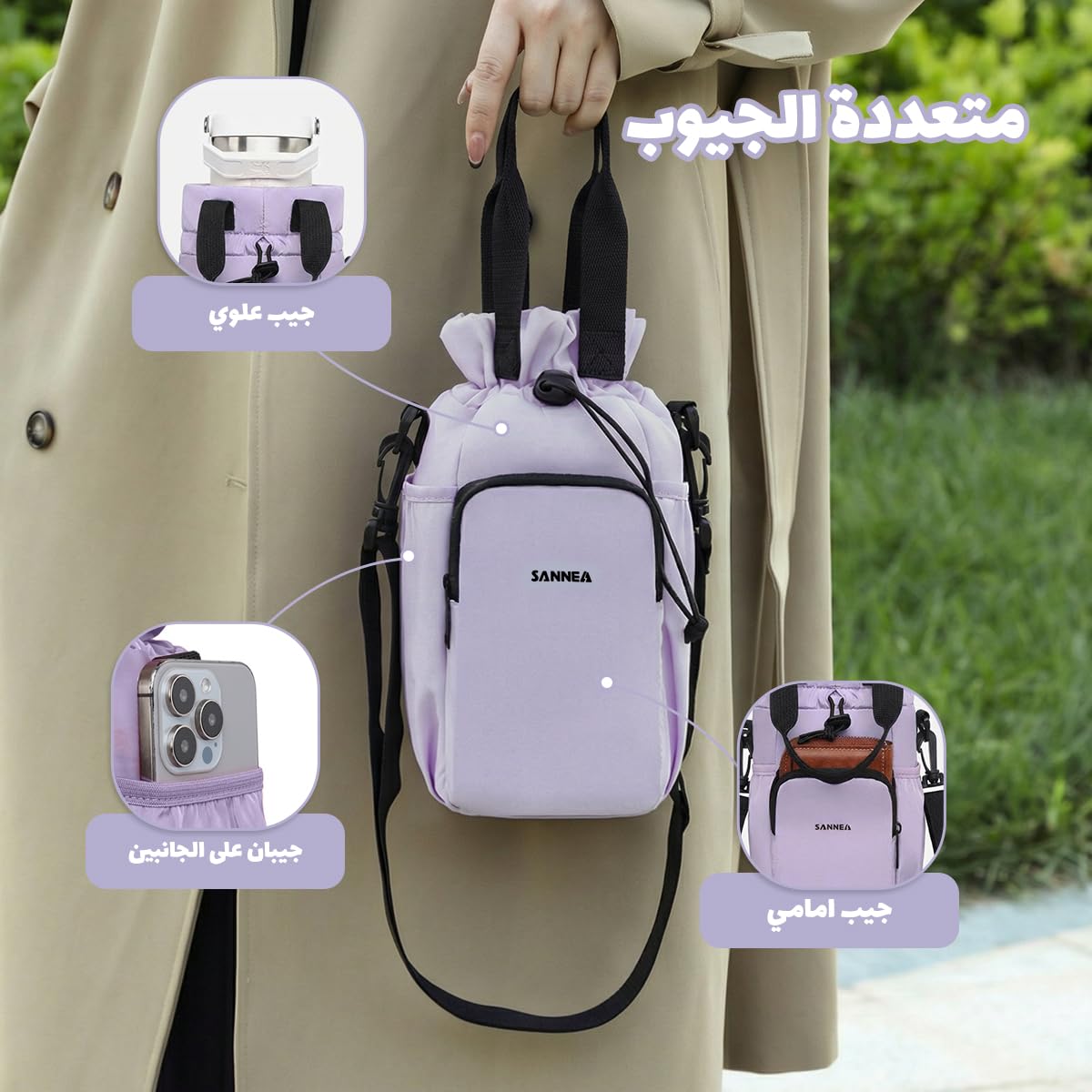 Insulated Lunch Bag 1.5L, Compact Thermal Cooler Tote with Leak-Resistant Lining for Small Food Containers, Snacks, Office, School, Picnic and Travel, BB-532, Purple - image 4