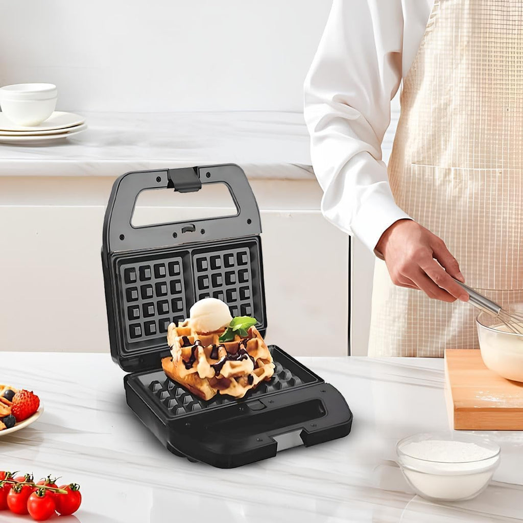 Waffle Maker 4 in 1 Multi-Plate Cooker 800W, Non-Stick Removable Plates for Waffles Donuts Nuts Shells, Safety Lock Overheat Protection, KC1237 - image 6
