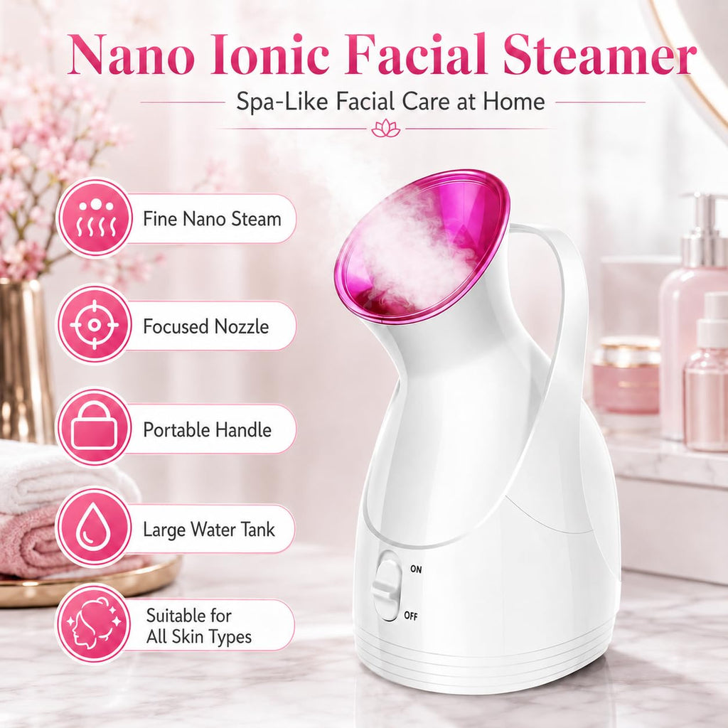 Face Steamer for Skin Care, Nano Ionic Facial Sauna Device, Warm Mist Pore Care and Moisturizing Beauty Tool for Home Spa Use, HG-608 - image 2