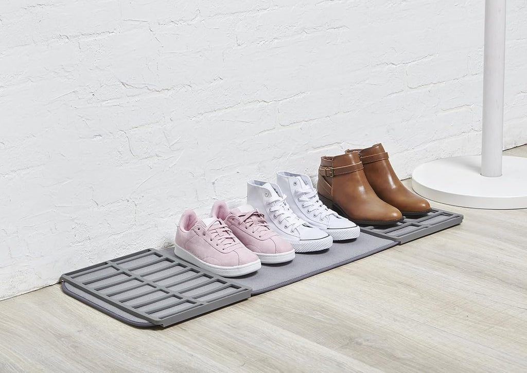 Shoe Mat for Entryway, Washable Boot Tray Organizer Holds up to 4 Pairs, Portable Dirt and Water Catcher for Home, Hallway, Mudroom and Travel, Grey - image 4