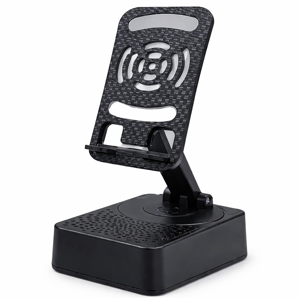 Bluetooth Speaker with Phone Holder, Portable Wireless Desktop Speaker and Mobile Stand for Music, Videos, Home, Office and Study Desk, Black - image 1