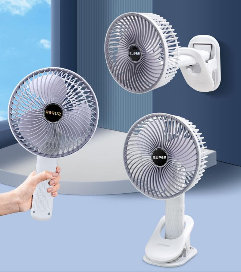 Desk Fan USB Mini Clip-On and Handheld Portable Fan, 1-Speed Quiet 360° Rotating Desktop Cooling Fan for Home, Office and Travel, F-325 - image 6