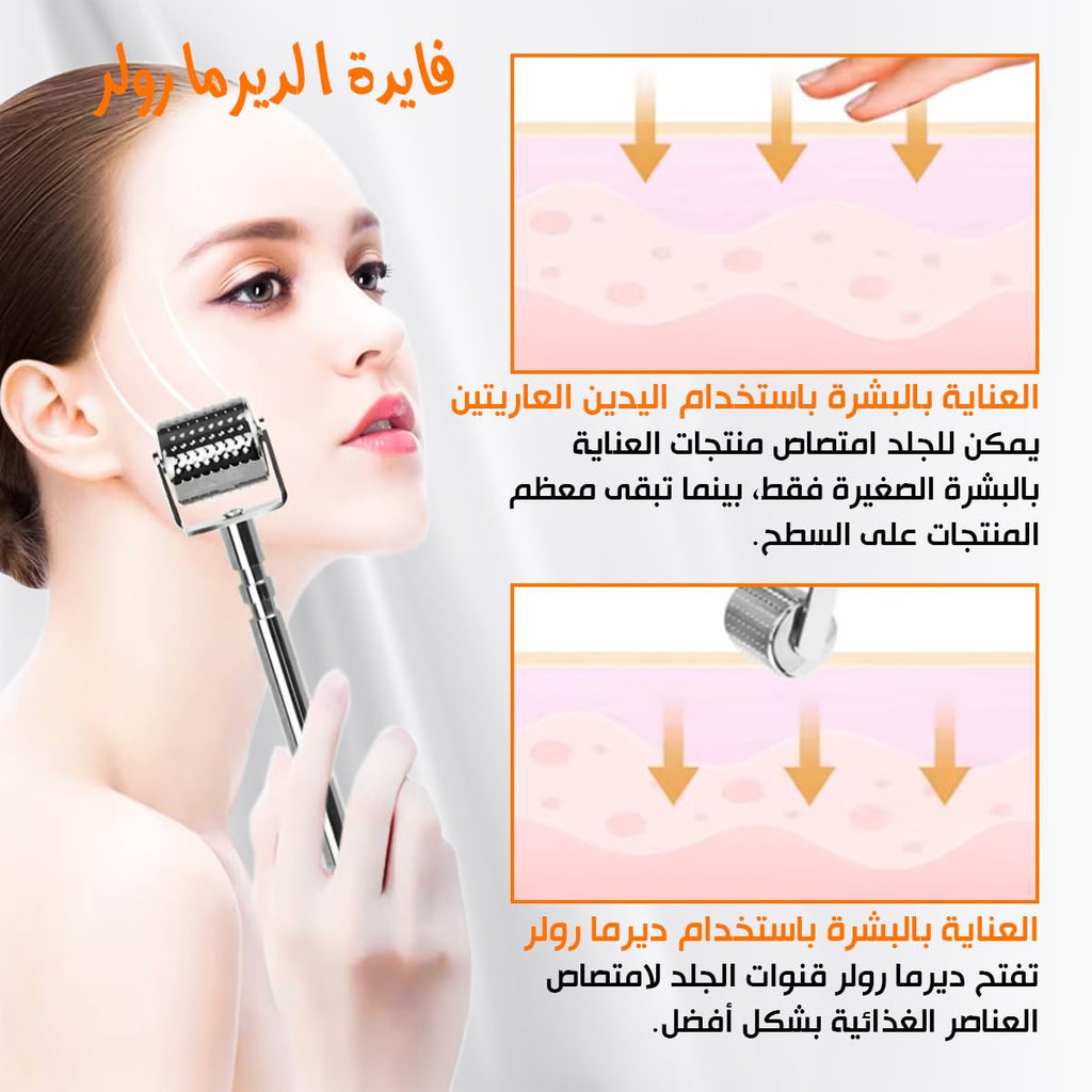Derma Roller, 540 Titanium Microneedle Skin Care Roller with Ergonomic Handle for Face and Body Beauty Routine, Personal Care Tool (Silver, 1.0 mm) - image 4