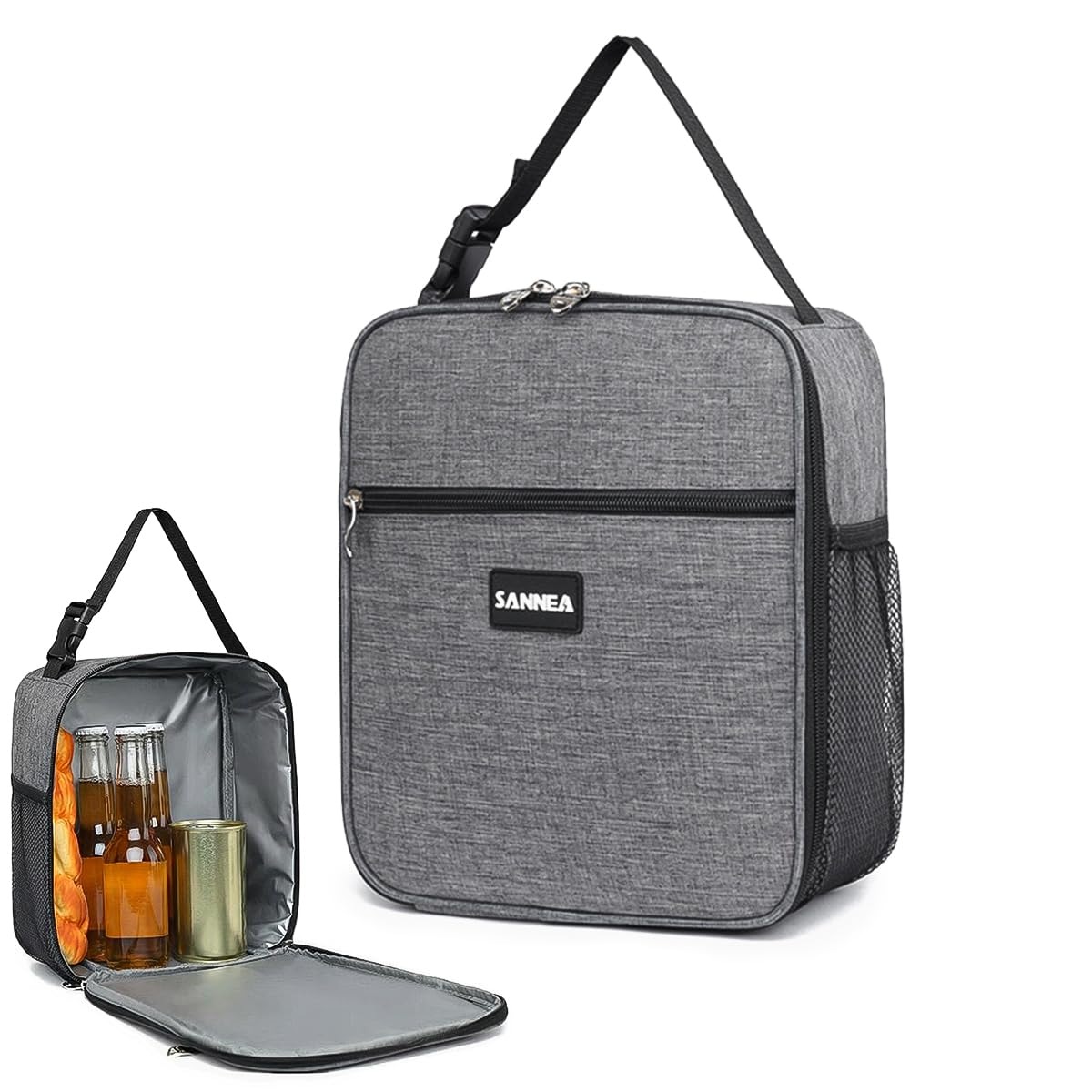 Insulated Lunch Bag 7L, Thermal Cooler Tote with Leak-Resistant Lining for Hot and Cold Food, Reusable Meal Carrier for Work, School, Meal Prep, Picnic and Travel, BB-543, (Grey) - image 1