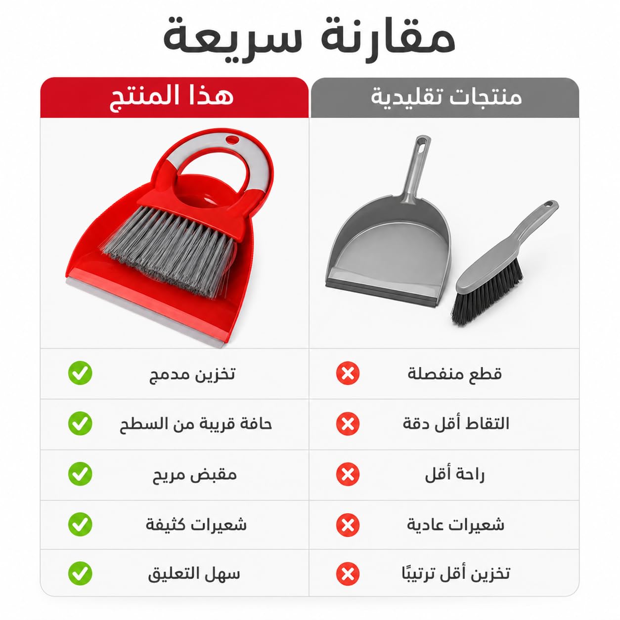 Mini Dustpan and Brush Set, Handheld Table Sweeper with Compact ABS Cleaning Broom for Desk, Keyboard, Sofa, Car Seats, Countertops and Small Spaces, Red - image 4