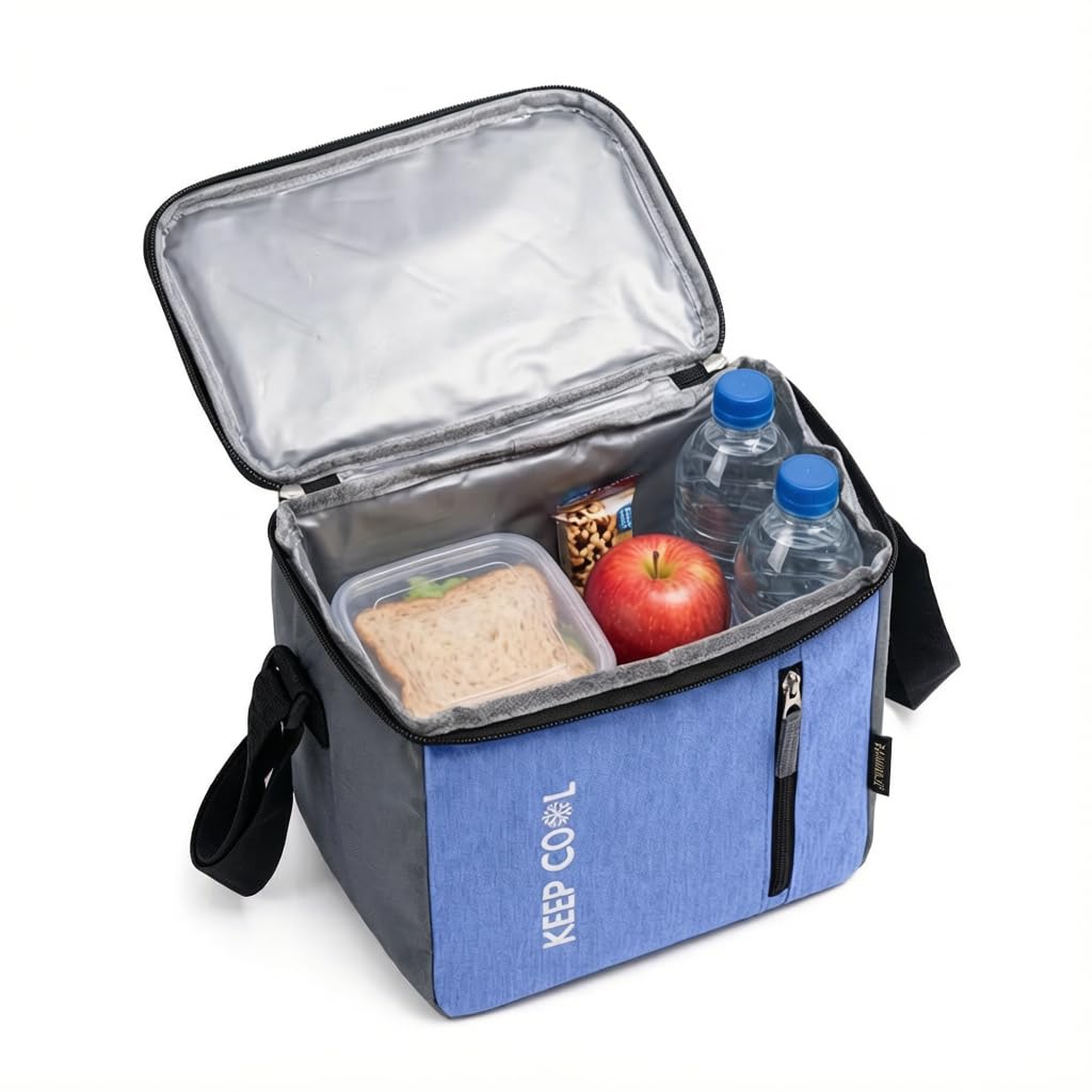 Thermal Lunch Bag 16 L Insulated Cooler Tote Waterproof Leakproof Food Storage Bag for Hot and Cold Meals Work School Picnic Travel, BB-526 (Light Blue) - image 1