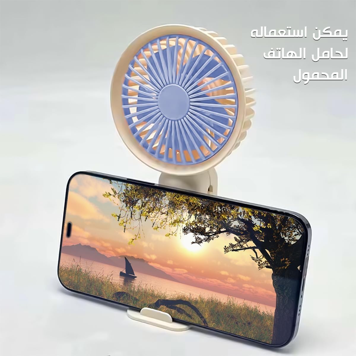 Mini Hand Fan USB Portable Desktop and Handheld 1.5W Single Speed with Stand, Lightweight Quiet Cooling for Home Office Travel (Blue) - image 4