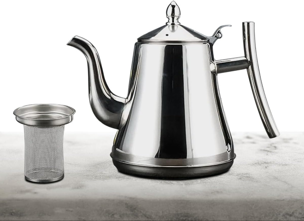 Tea Kettle 1.5L, Stainless Steel Teapot with Built-In Strainer, Fast-Heating Stovetop Water Boiler with Heat-Resistant Handle for Loose Leaf Tea, Coffee and Herbal Drinks, Silver - image 7