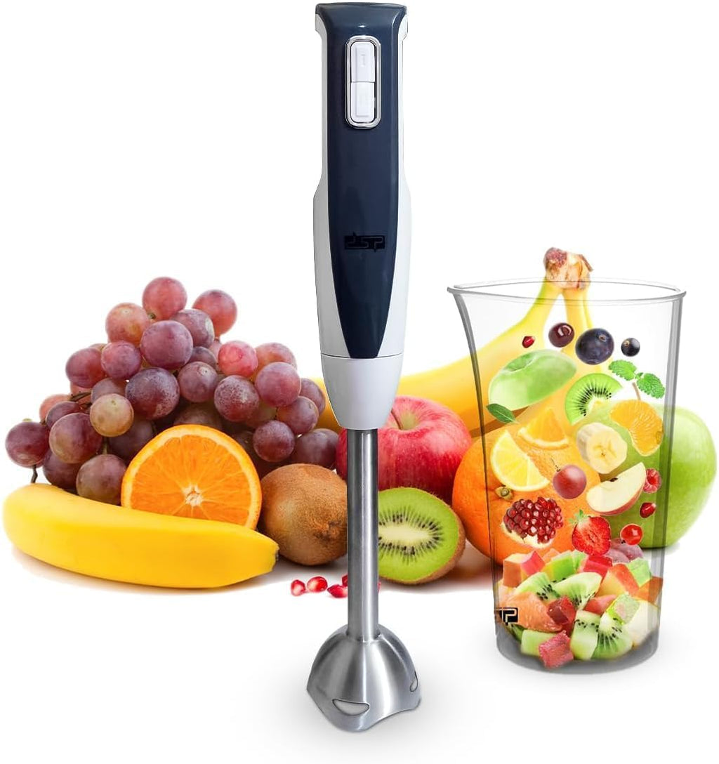 Hand Blender 2 in 1, 400W with Turbo and Variable Speed, Stainless Steel Shaft, 800 ml Beaker and Whisk, Low-Noise Copper Motor, Black and White, KM1024 - image 1