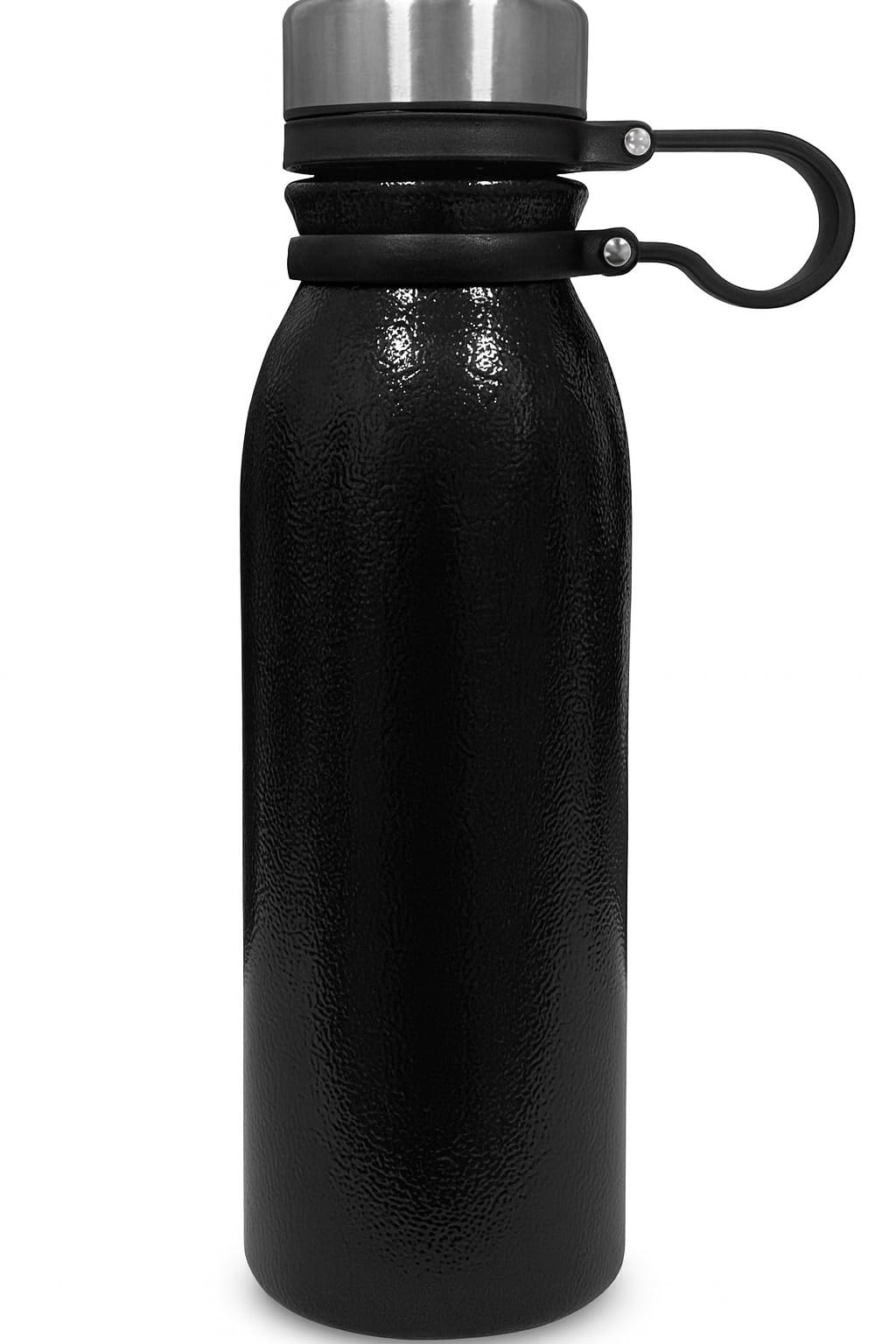Water Bottle 600ml, Stainless Steel Vacuum Insulated Flask with Double Wall Leak-Resistant Design for Hot and Cold Drinks, Sports, Travel, Office and Gym, Black - image 1