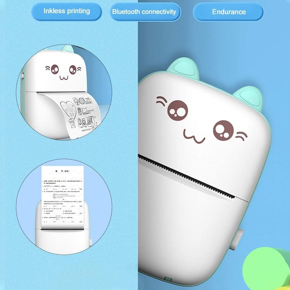 Mini Thermal Printer, Bluetooth Pocket Printer with Inkless Printing, Rechargeable Wireless Photo and Sticker Maker for Notes, Labels and Journals, Android and iOS (Blue) - image 2