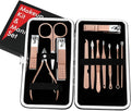 Manicure Set, Stainless Steel Nail Care and Pedicure Kit for Fingernails, Toenails, Eyebrows and External Ear Grooming, Men and Women, Rose Gold - image 1