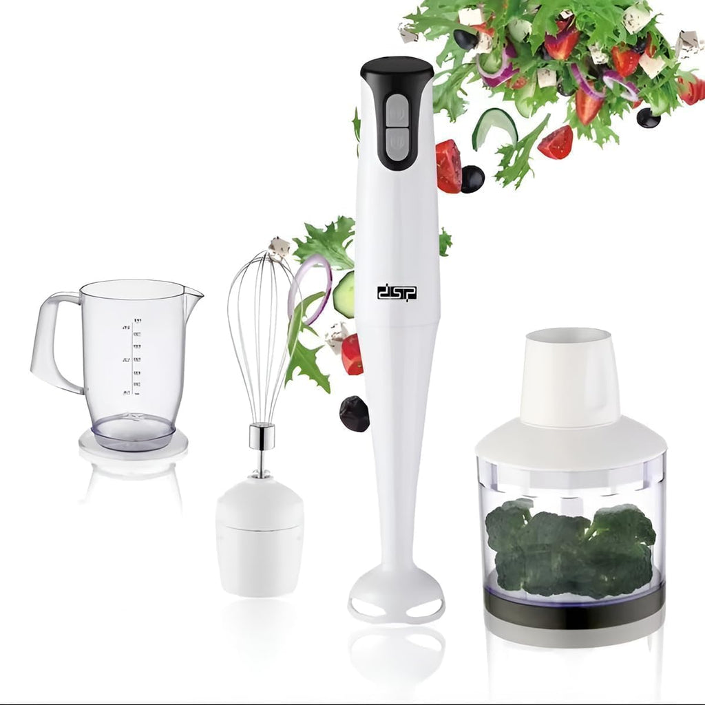 Hand Blender 400W, 2-Speed Immersion Blender Set with 500ml Chopper, 800ml Mixing Beaker, Stainless Steel Blades and Detachable Shaft, KM1003 - image 1
