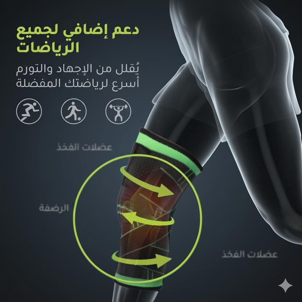 Knee Support Brace, 3D Weaving Compression Sleeve with Adjustable Strap and Breathable Elastic Design for Men and Women, Walking, Running, Gym and Daily Use - image 3