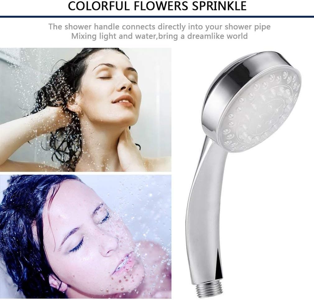 LED Shower Head Handheld, Color-Changing Hydro-Powered Bathroom Sprayer with Built-In Filter, Water-Saving Detachable Hand Shower for Home and Daily Use - image 3