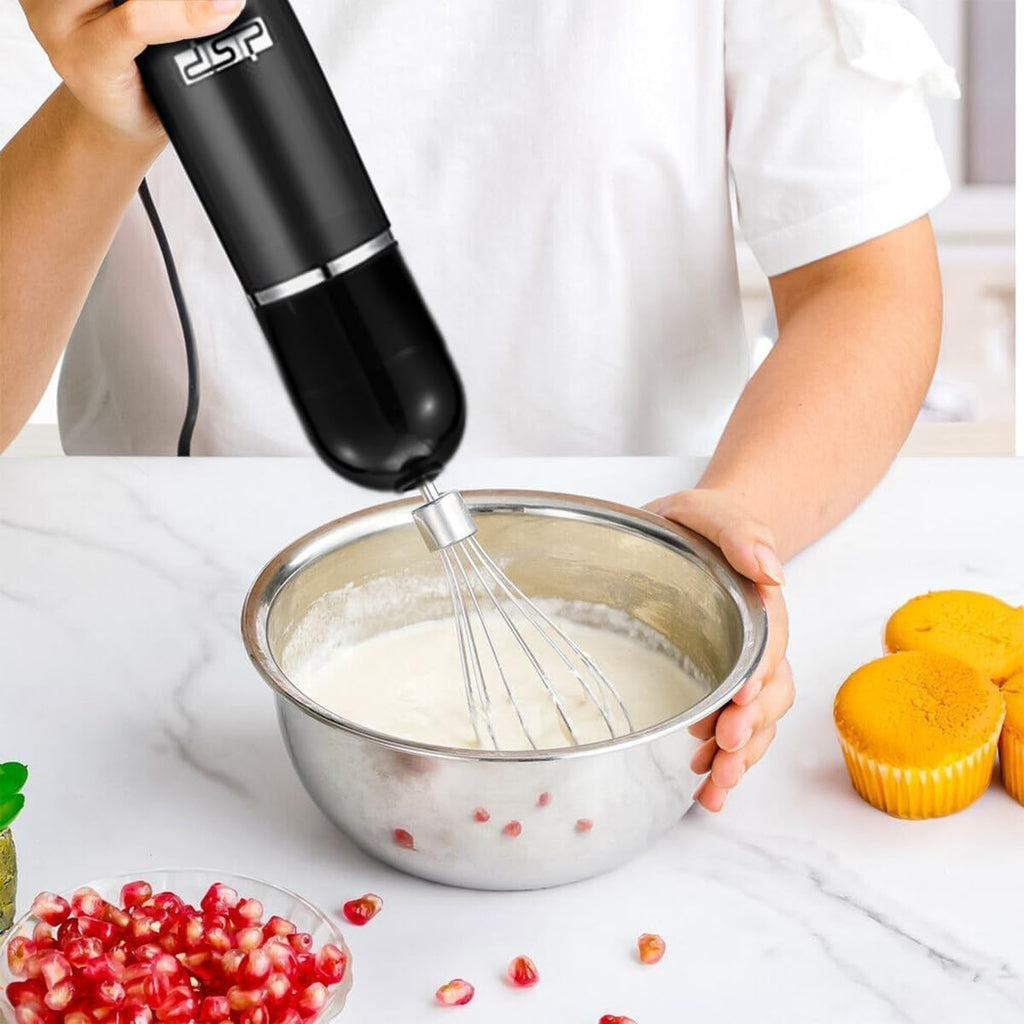 Hand Blender 4 in 1, 500W Immersion Blender with 2 Speeds, Stainless Steel Shaft, 500ml Chopper, Whisk and Beaker for Soups, Sauces and Food Prep, Black, KM1093 - image 6
