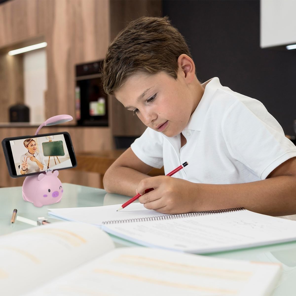 Desk Lamp Led Usb Powered Table Light, Foldable Study Lamp With Adjustable Brightness, Portable Reading Light For Home Office Workspace (Pink) - image 6