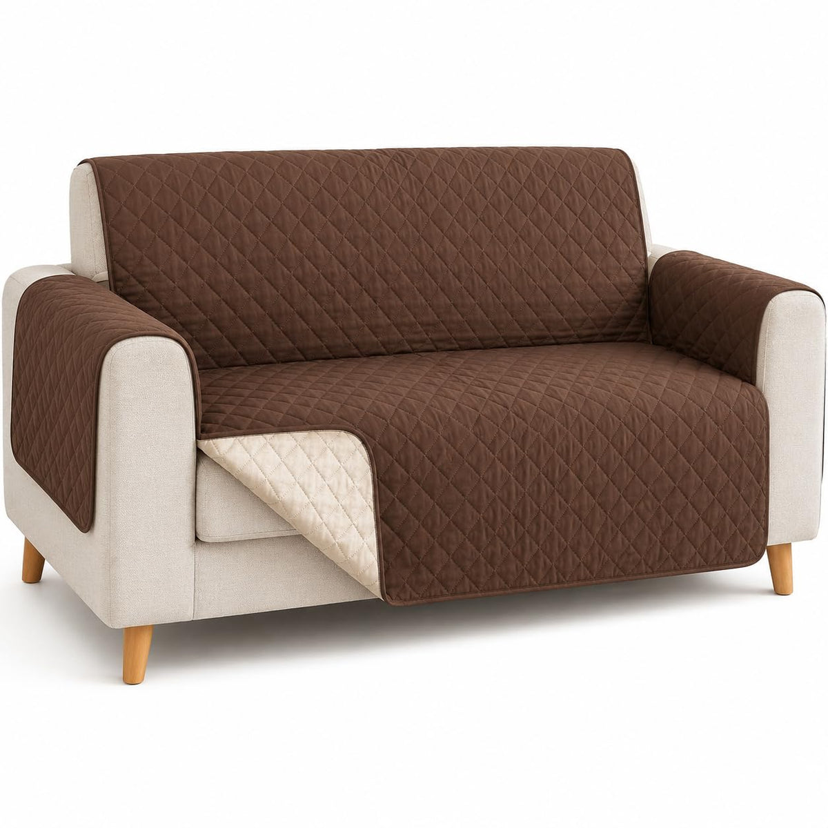 Sofa Cover 2 Seater, Reversible Furniture Protector for Kids and Pets, Couch Slipcover for Living Room, Helps Reduce Mess and Wear, SB-279 - image 1