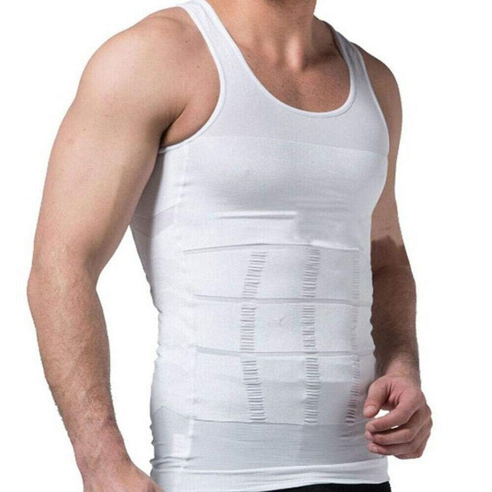 slim n lift slimming shirt for men, Under Shirt For Men, Men's Slimming Underwear Body Shaper Vest for a Trimmed Waistline and Defined Physique (1, White, S) - image 1