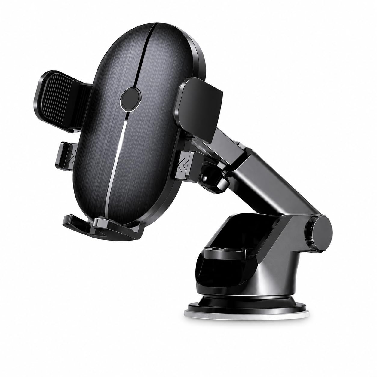 Car Phone Holder Mount, 360° Rotating Suction Cup Mobile Stand with Telescopic Arm and Non-Slip Silicone for Dashboard and Windshield, Universal Smartphone Holder, H66 (Black) - image 1