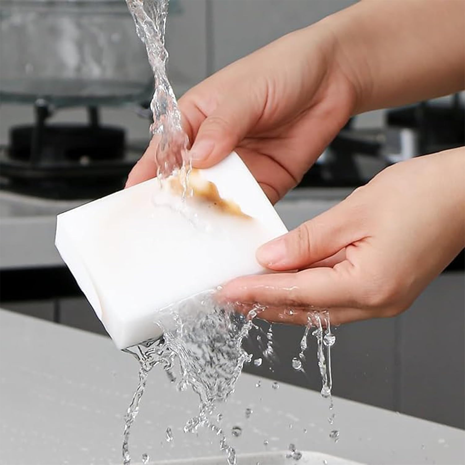 Magic Cleaning Sponge Multipurpose Eraser Pad Reusable Fast Absorbing for Kitchen Bathroom Wall Car Boat Office, 12 PCS - image 6