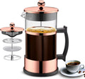 French Press Coffee & Tea, 350ML, portable, stainless steel, dishwasher safe, lightweight, for Travel Office Home Kitchen, Gold - image 1