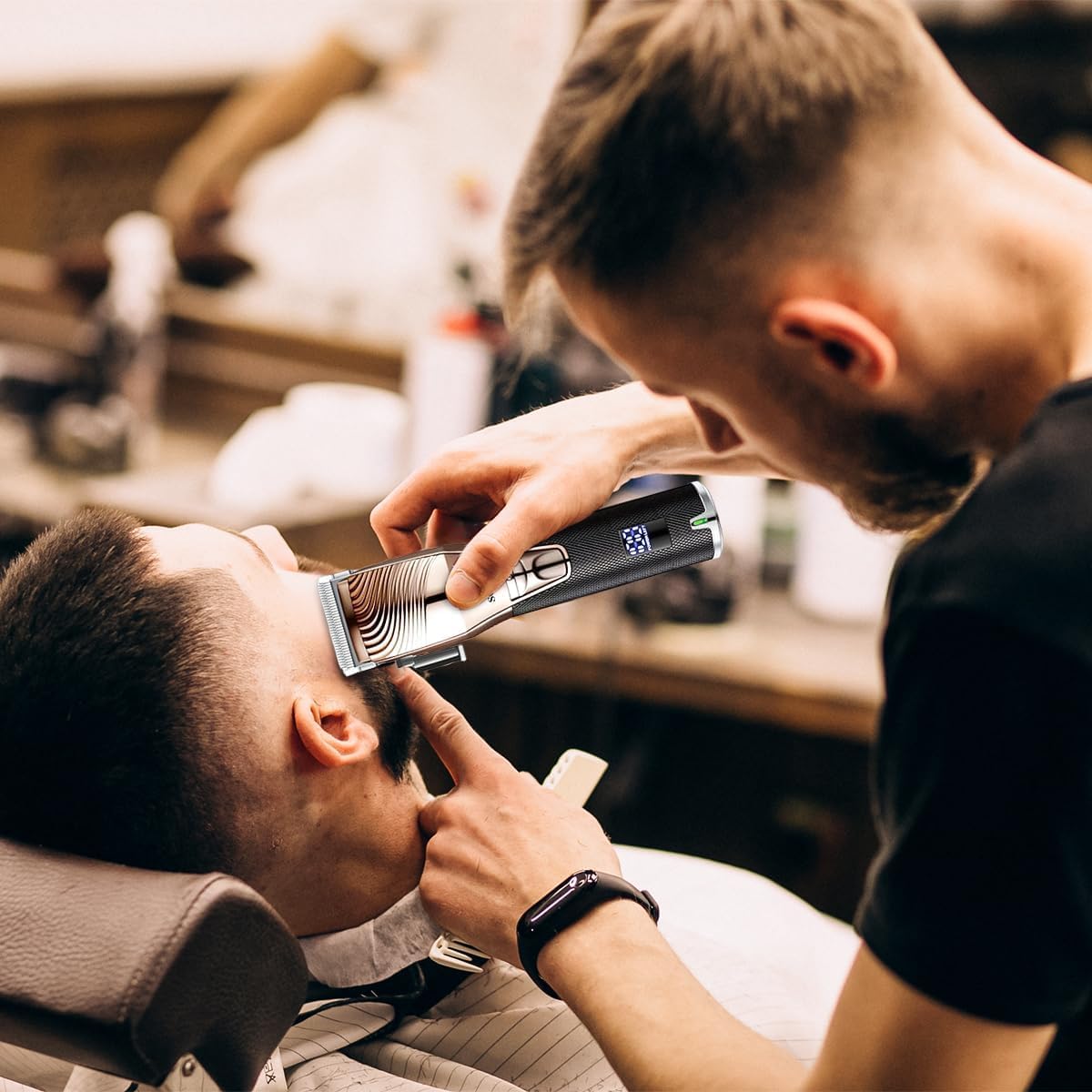 Hair Clipper for Men, Rechargeable Corded and Cordless Hair Trimmer with LCD Display, Stainless Steel T-Blade, Precision Trimmer, Sokany SK-LF-9979 - image 7