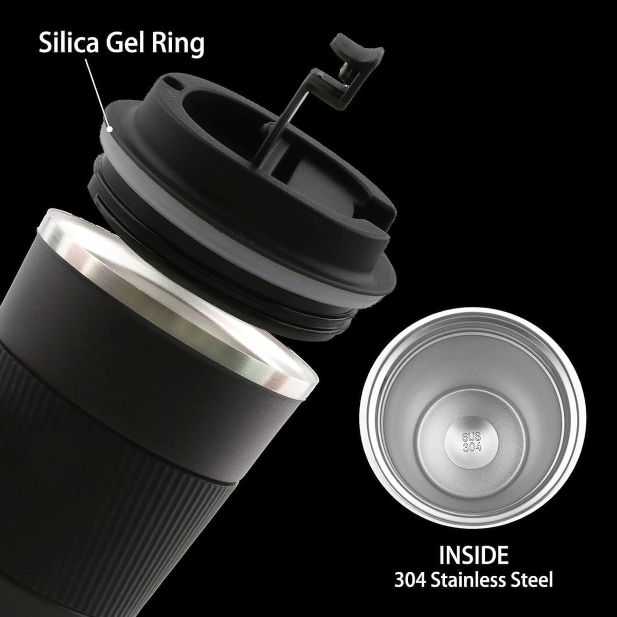 Travel Mug Stainless Steel Vacuum Insulated 380ml, Thermal Coffee Cup with Leak-Proof Lid, Double Wall for Hot and Cold Drinks, BPA-Free - image 7