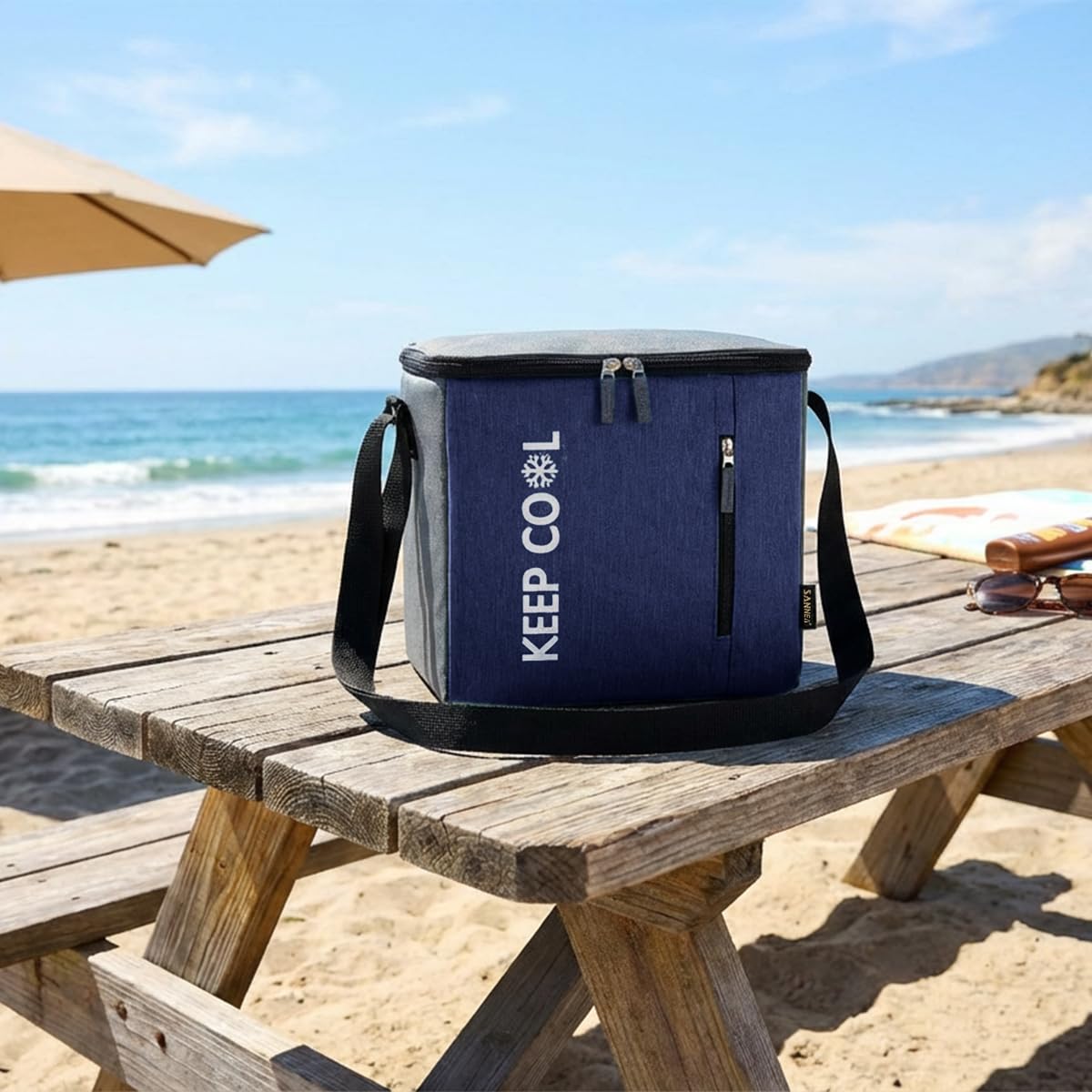 Insulated Lunch Bag 8L, Thermal Cooler Tote with Leak-Resistant Lining and Water-Resistant Exterior, Reusable Food Carrier for Work, School, Picnic and Travel, BB-525, Dark Blue - image 6