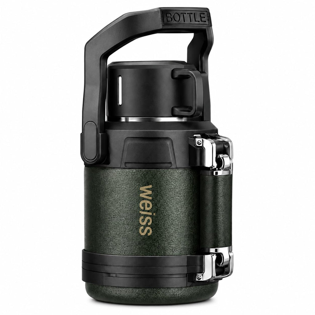 Insulated Stainless Steel Water Bottle 2.3L, 316 Vacuum Flask with Carry Handle, Leakproof Hot and Cold Travel Bottle for Gym, Office, Camping and Daily Use, F-1522 (Army Green) - image 1