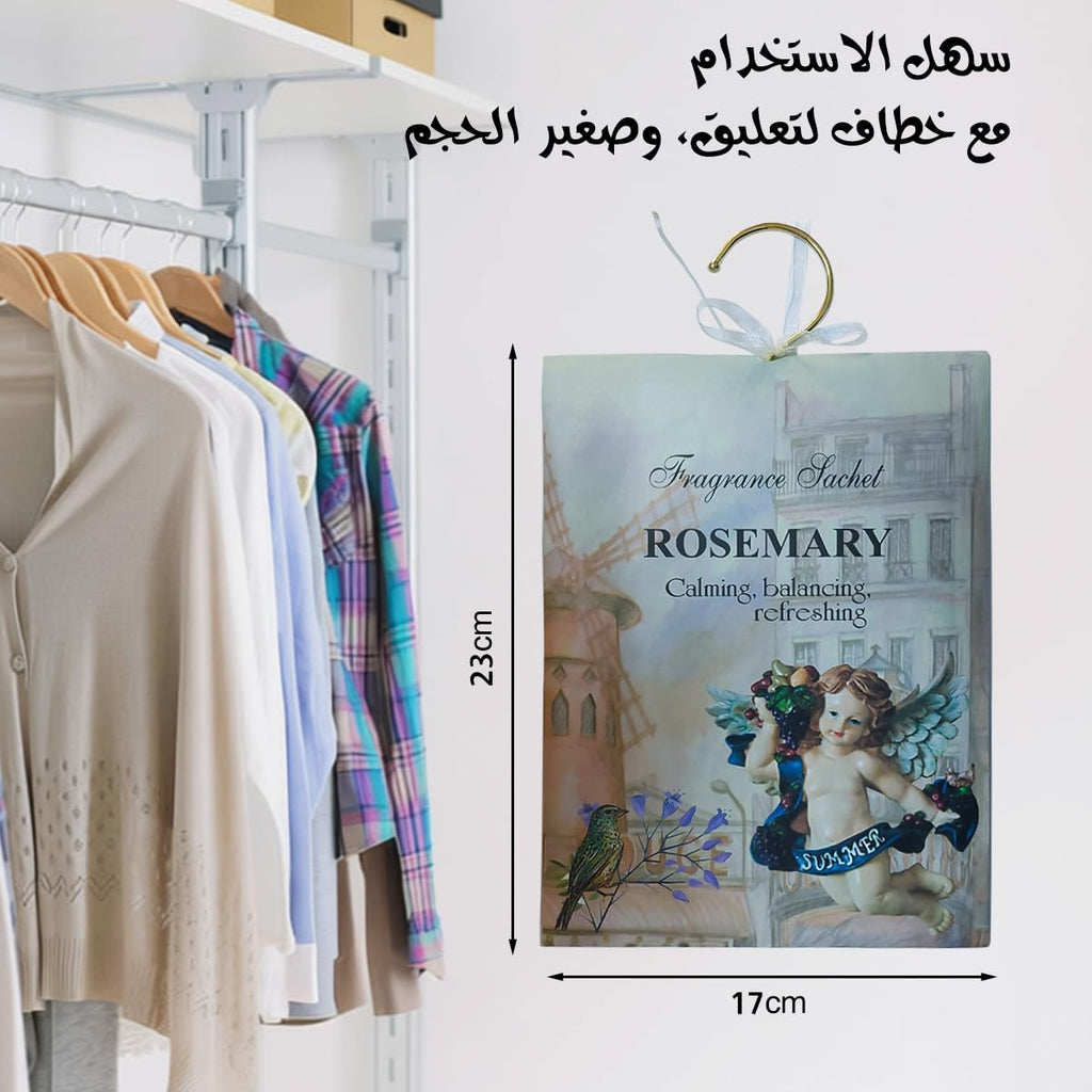 Air Freshener With Hanger Closet Freshener Long Lasting Scent Hanging Deodorizer For Drawers Bathrooms Cars Rooms Large Home Fragrance (Rosemary) - image 3