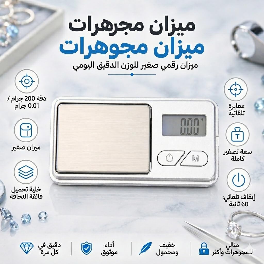 Digital Pocket Scale 200g x 0.01g, Mini Precision Gram and Jewelry Scale with LED Display and Protective Cover for Gold, Silver, Coins and Small Items, Black and Silver - image 2