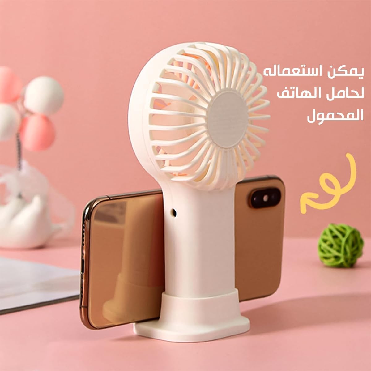 Mini Fan, USB Rechargeable Handheld and Desk Fan with Stand, 1.5W Single-Speed Portable Personal Cooling for Home, Office, Study and Travel, DD-5627 (Pink) - image 4