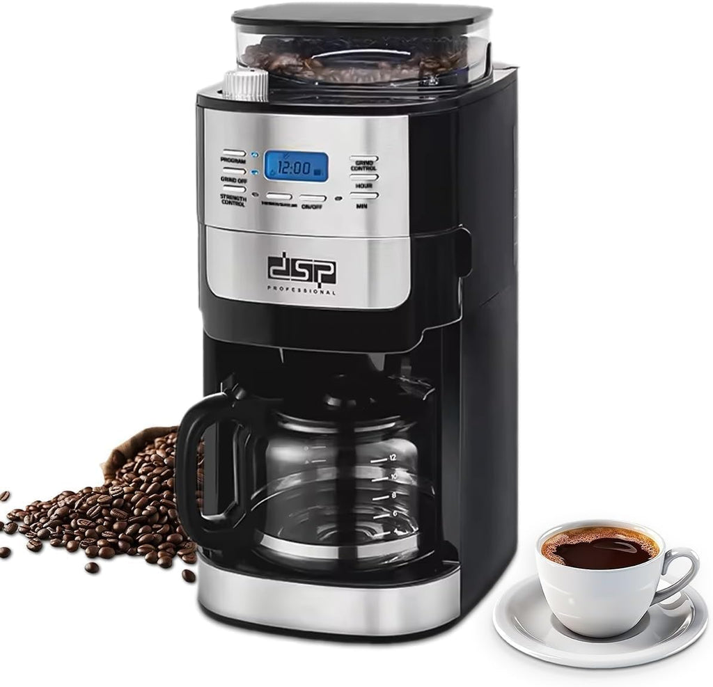 Coffee Maker with Grinder, 12 Cup, 1000W, 24-Hour Programmable, Adjustable Strength, KA3055 - image 1