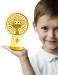 Mini Fan, Portable USB Handheld and Desktop Design, 3 Speed Compact Personal Cooling 1.5W for Home, Office, Study and Travel, YS-2325 (Yellow) - image 1