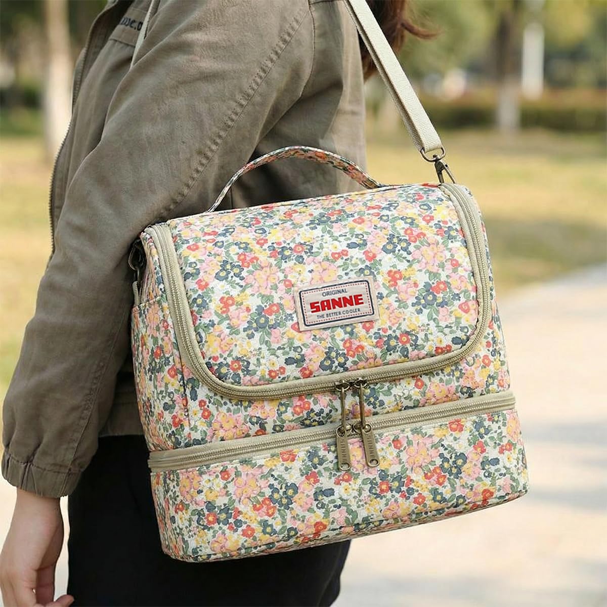 Lunch Bag 11 L, Insulated Thermal Cooler Tote, Waterproof Leak-Resistant Food Storage with Wide Opening for Work, School, Picnic and Travel, BB-549 (Liberty Floral) - image 5