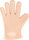 Silicone Oven Mitt, Heat-Resistant Non-Slip Waterproof Kitchen Glove for Baking, Cooking, BBQ and Microwave, Thick Machine-Washable Design (Pink) - image 1