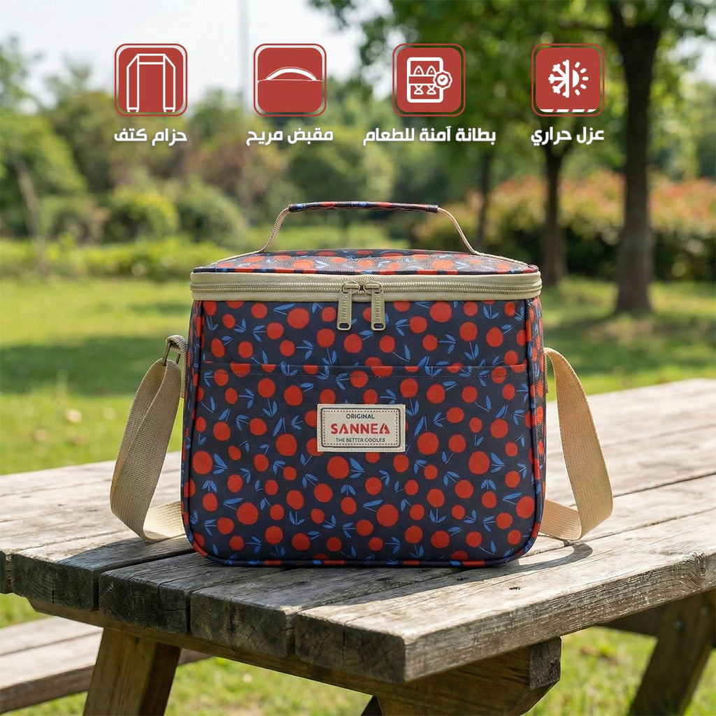 hanso Cooler Bag, Lunch Bag 7.5L, Thermal Lunch Box Tote, Leakproof Waterproof Cooler Bag for Hot and Cold Food, Reusable Meal Storage for Work, School, Travel and Picnic, BB-548 (Cherry) - image 2