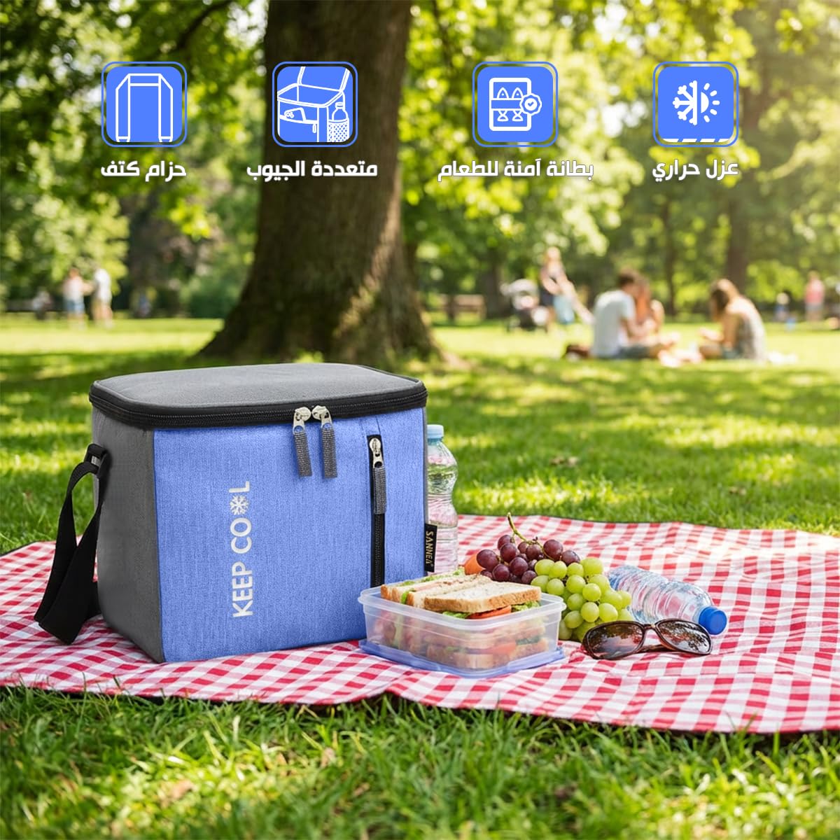 Thermal Lunch Bag 16 L Insulated Cooler Tote Waterproof Leakproof Food Storage Bag for Hot and Cold Meals Work School Picnic Travel, BB-526 (Light Blue) - image 2
