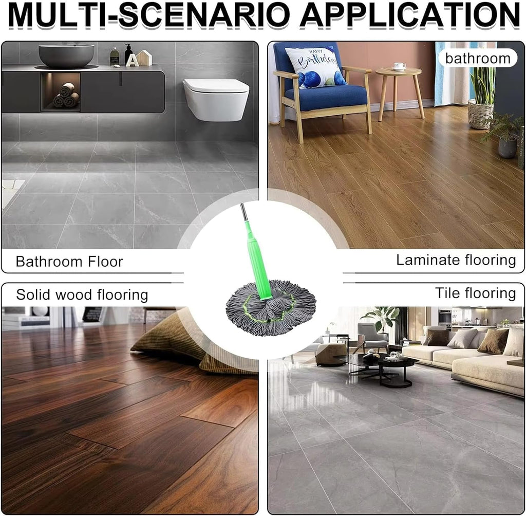 Microfiber Floor Mop, 360° Rotating Flat Mop with Stainless Steel Handle for Wet and Dry Cleaning, Tile, Marble, Laminate, Home and Office - image 6