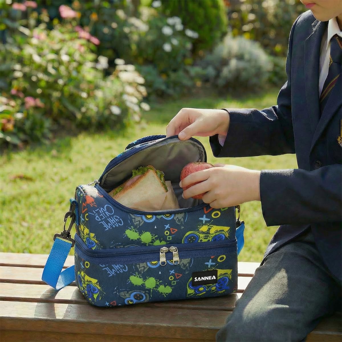 Lunch Bag 7 L, Thermal Insulated Cooler Tote, Waterproof Leakproof Food Storage, Reusable Lunch Box Carrier for Work, School, Picnic, Travel, BB-541 (Navy Blue) - image 7