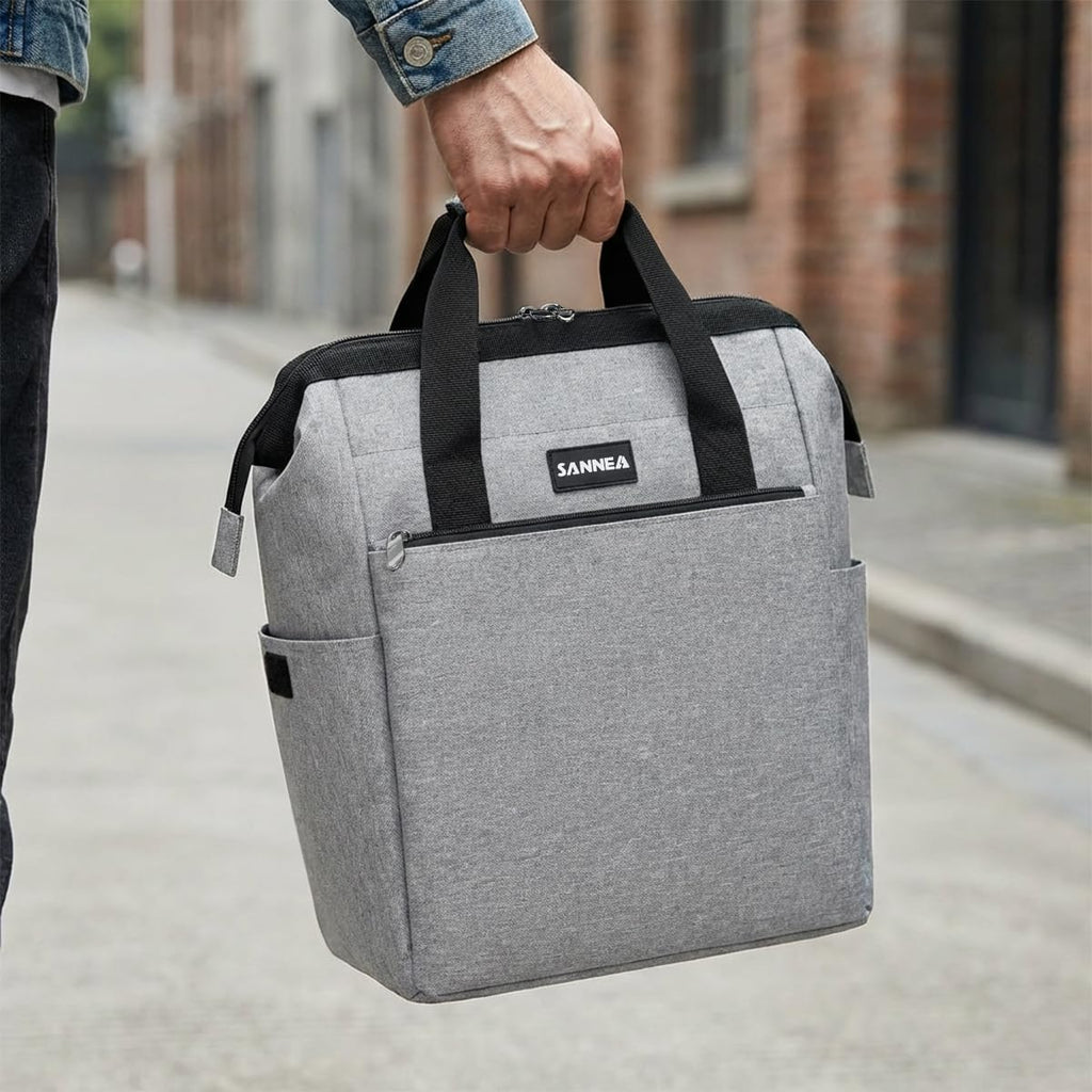 Insulated Lunch Bag 10L Thermal Lunch Box Tote, Waterproof Leakproof Cooler Bag for Hot Cold Food Storage, Work School Travel Picnic, BB-524 (Grey) - image 5